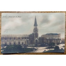 JUNIN PLAZA 25 DE MAYO ANTIGUA TARJETA POSTAL